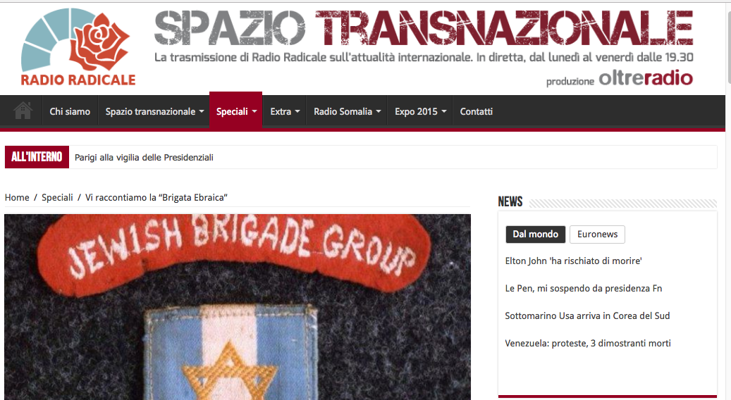 Radio Radicale (con Pagine Ebraiche) <br> Gli ebrei e il 25 Aprile, lo speciale