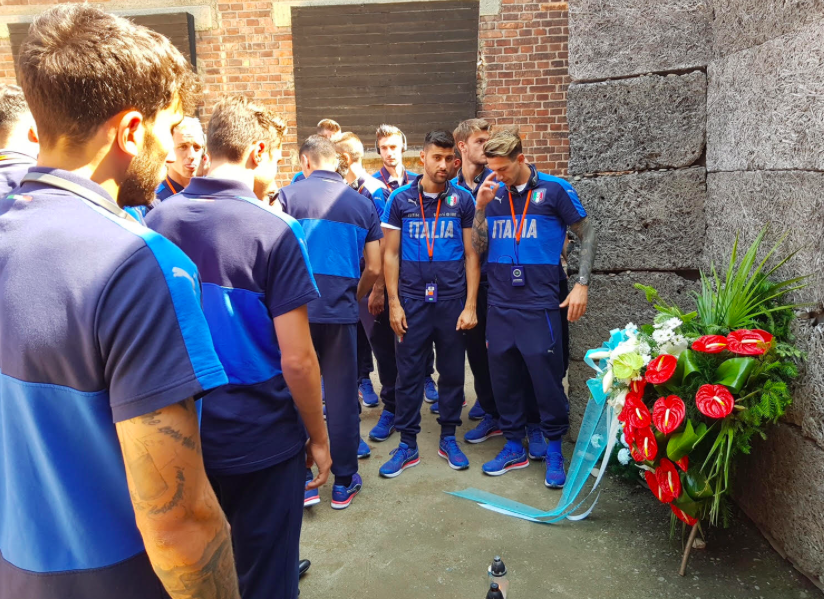 L’Italia Under 21 ad Auschwitz <br> “Sempre con noi questa giornata”