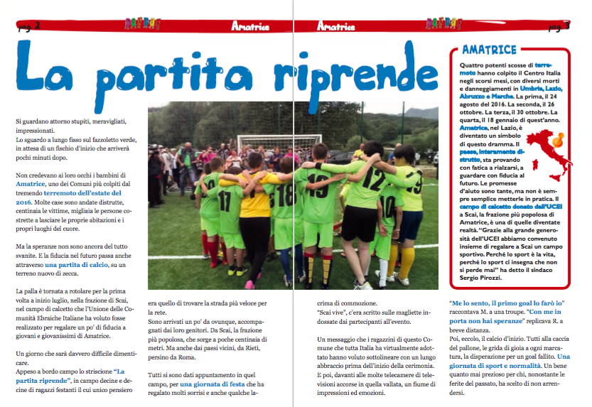 DafDaf agosto 2017 <br> Amatrice, la partita del cuore <br> raccontata ai più piccoli