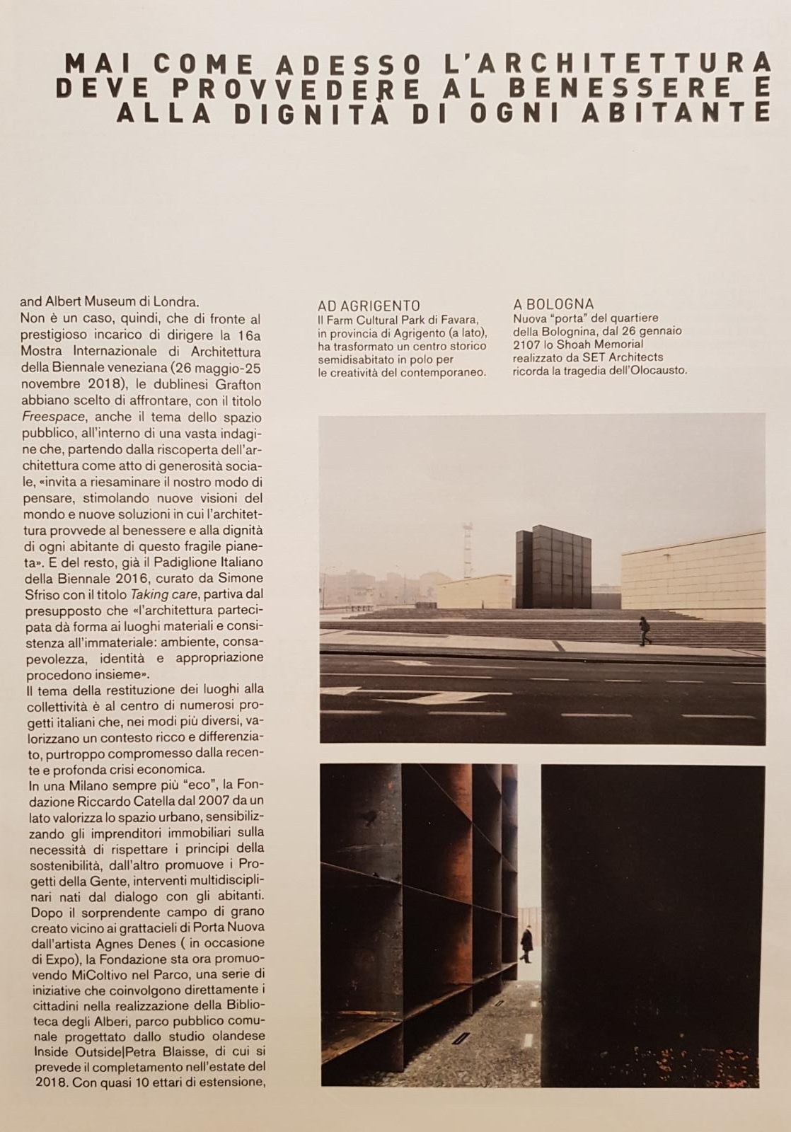 Il Memoriale di Bologna su DCasa <br> “Opera di grande potenza emotiva”
