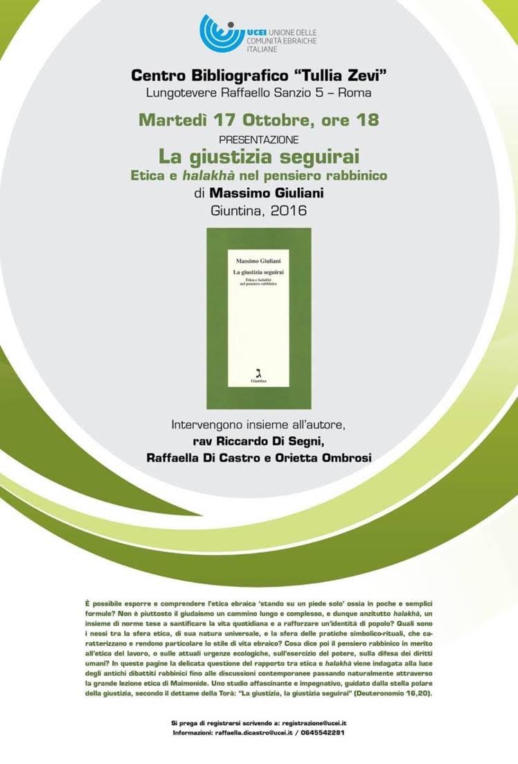 Centro Bibliografico, l’incontro <br> Tra etica e Legge ebraica