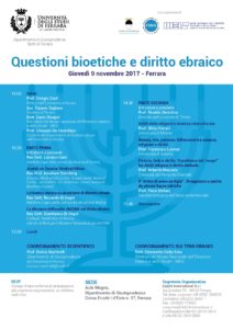 Locandina Convegno_Questioni bioetiche e diritto ebraico
