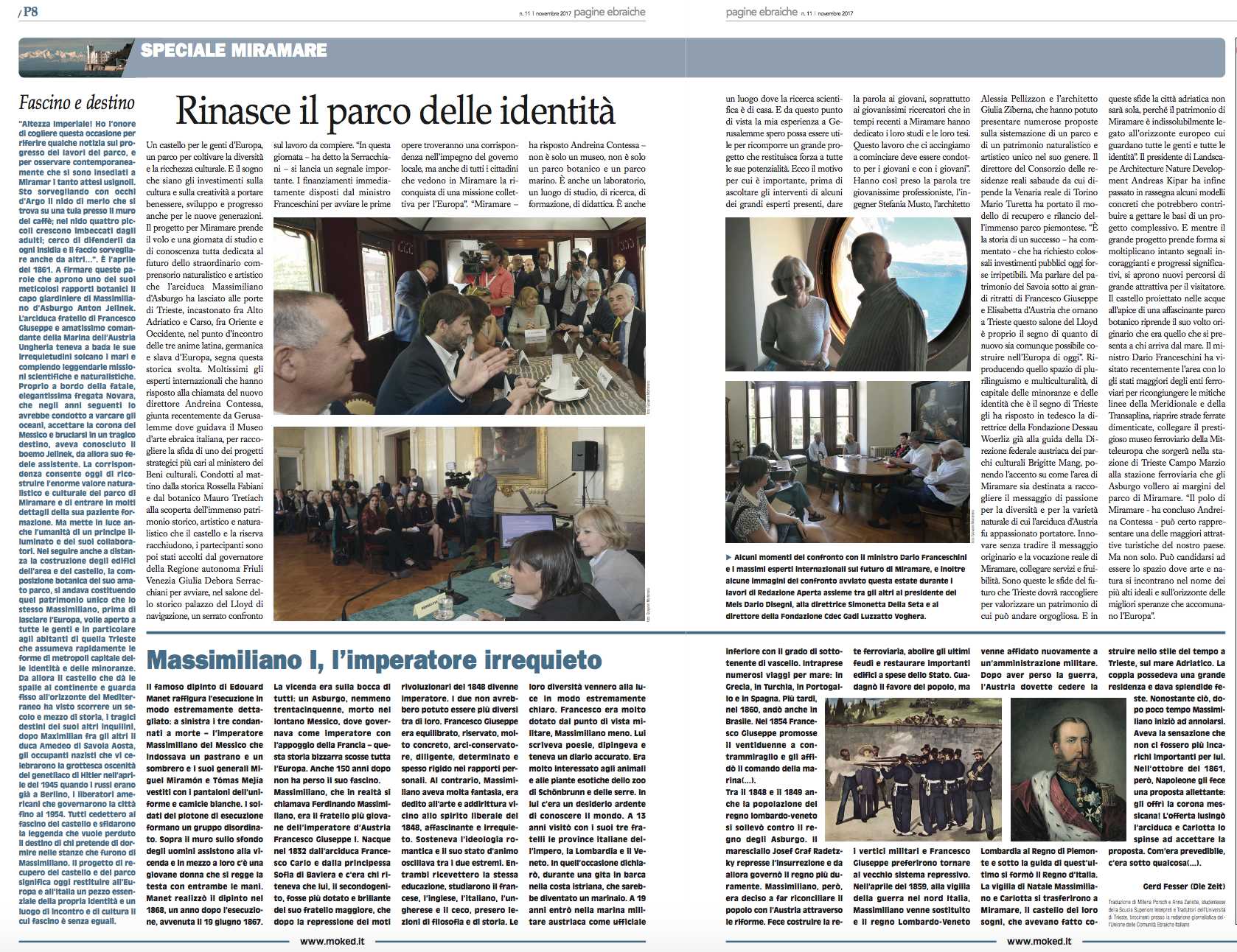 Pagine Ebraiche – Speciale Miramare</br> Rinasce il parco dell’identità