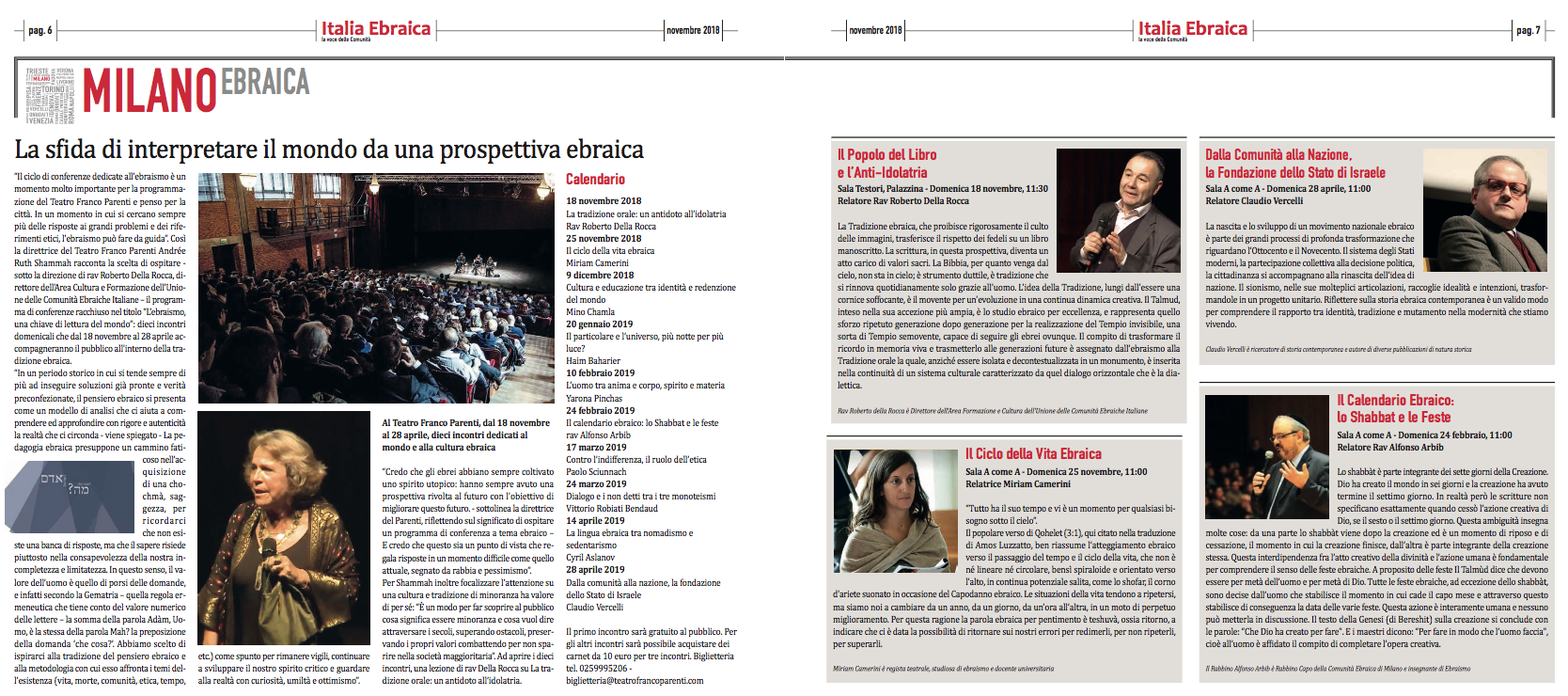 La prospettiva ebraica a Teatro</br>dieci incontri per capire