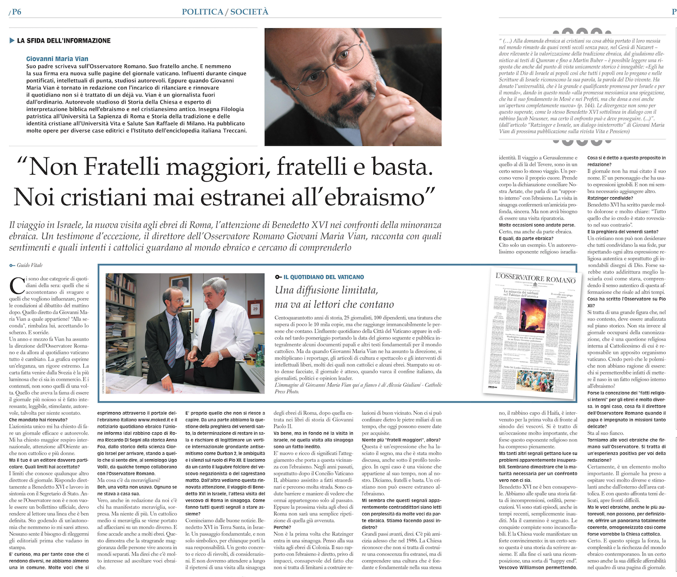 Gli anni di Vian all’Osservatore <br> Un confronto aperto e stimolante