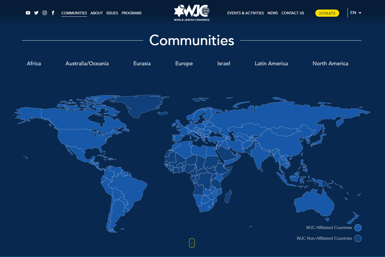 World Jewish Congress online</br>due siti per collegare le comunità