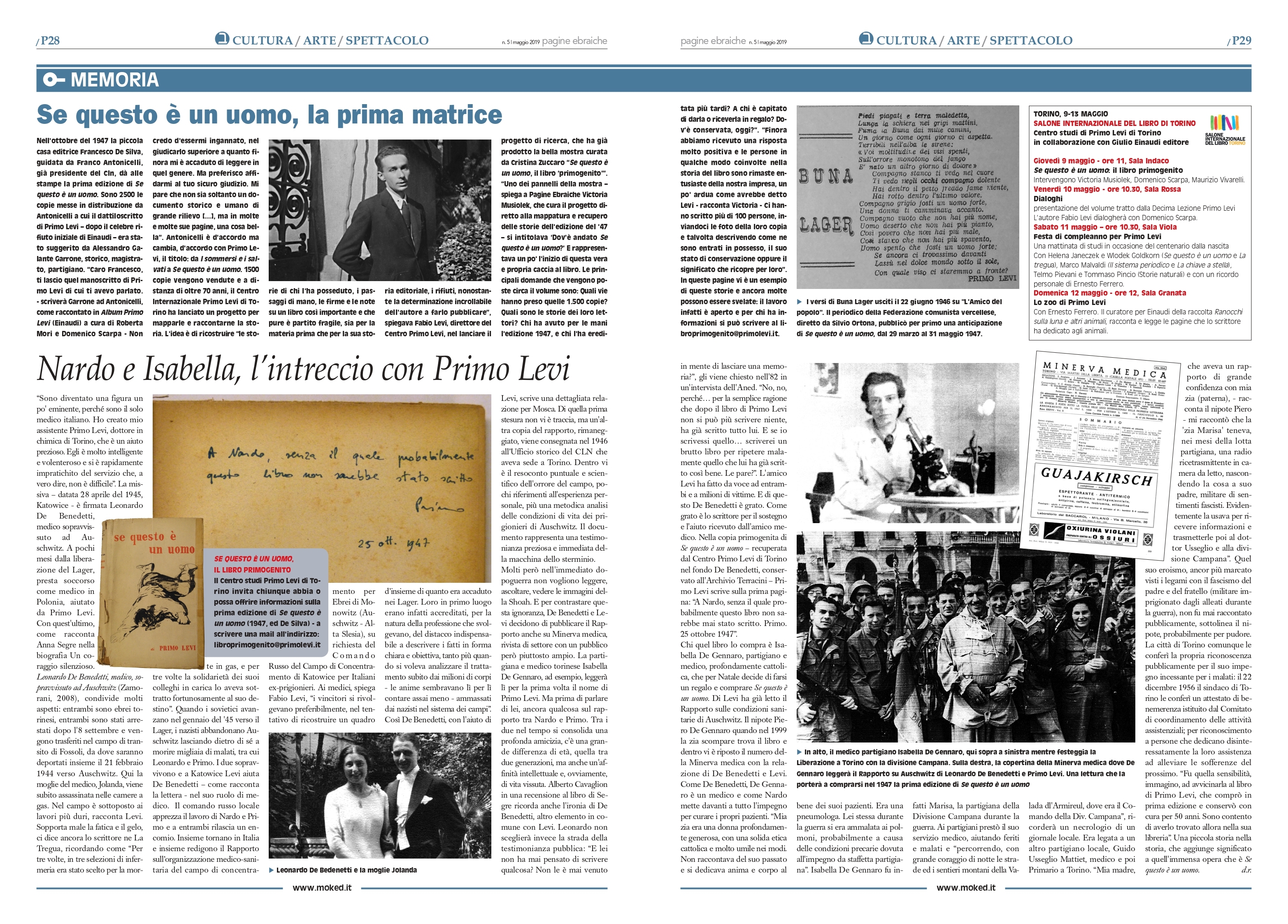 Nardo e Isabella, <br> l’intreccio con Primo Levi
