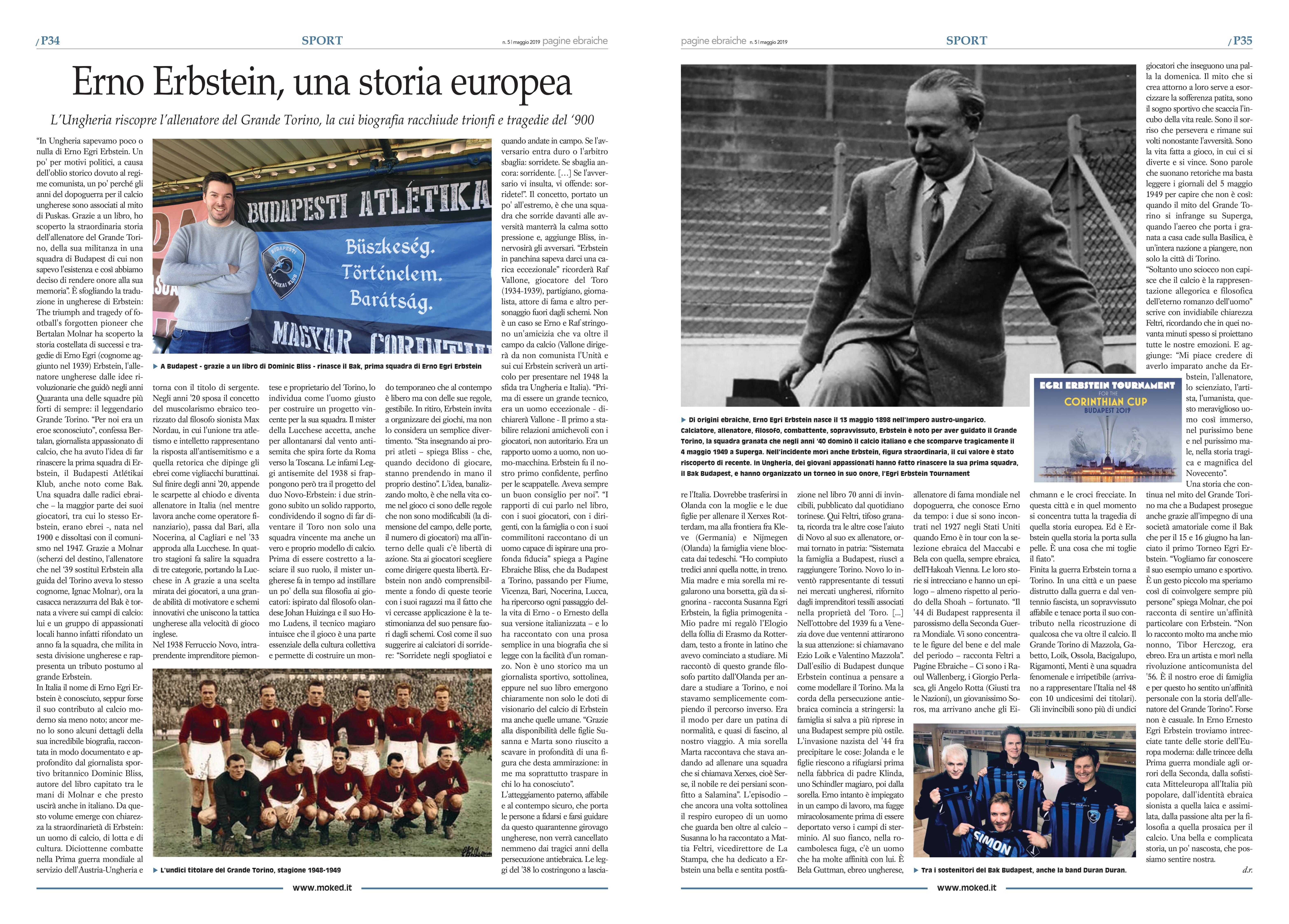 A 70 anni dal dramma di Superga <br> Erbstein, storia e Memoria d’Europa