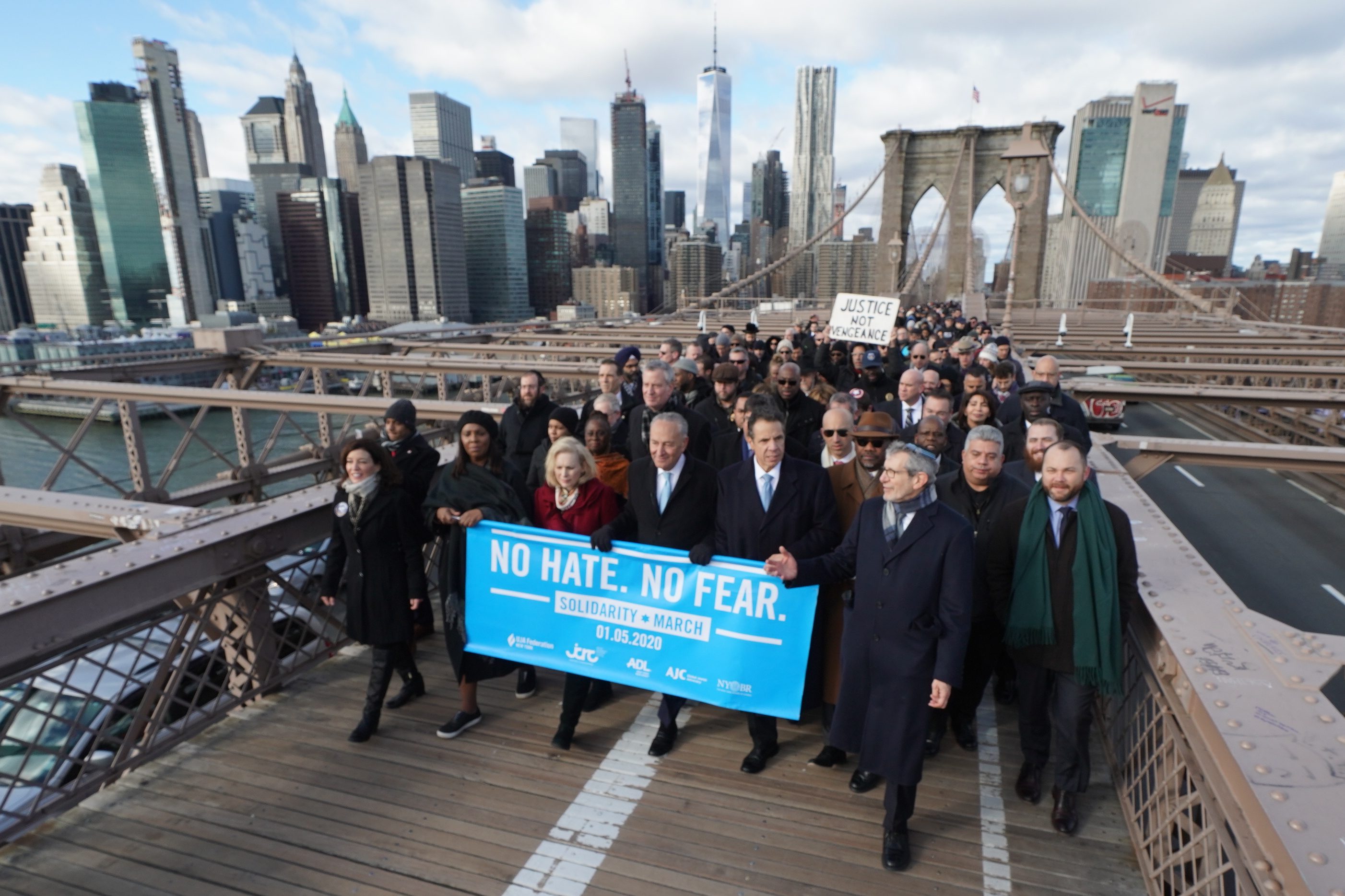 La manifestazione di New York </br> “Senza paura, <br> uniti contro l’antisemitismo”