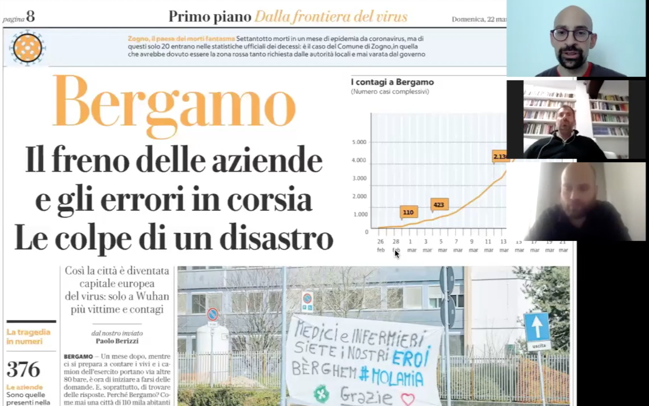 “Bergamo, travolti dall’onda Covid-19 </br>racconto come ci stiamo rialzando”