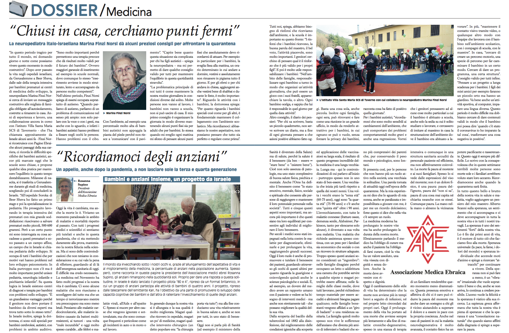 Il dossier Medicina di Pagine Ebraiche <br> “Chiusi in casa, cerchiamo punti fermi”