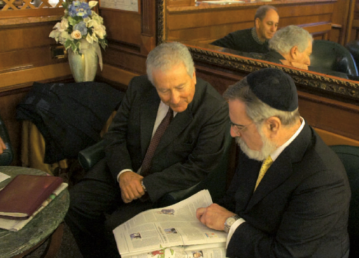 Con Renzo davanti al Rav Sacks <br> “Parlare con tutti è un nostro dovere”