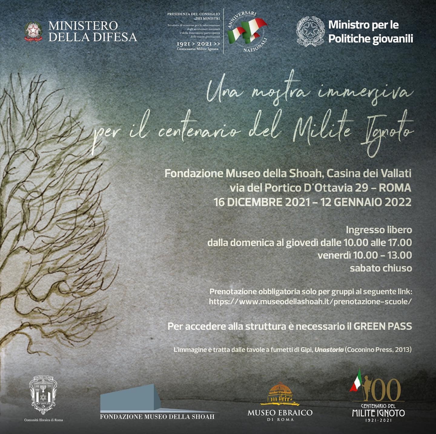 Il Milite Ignoto e il ritorno alla vita, <br> una mostra immersiva alla Casina dei Vallati