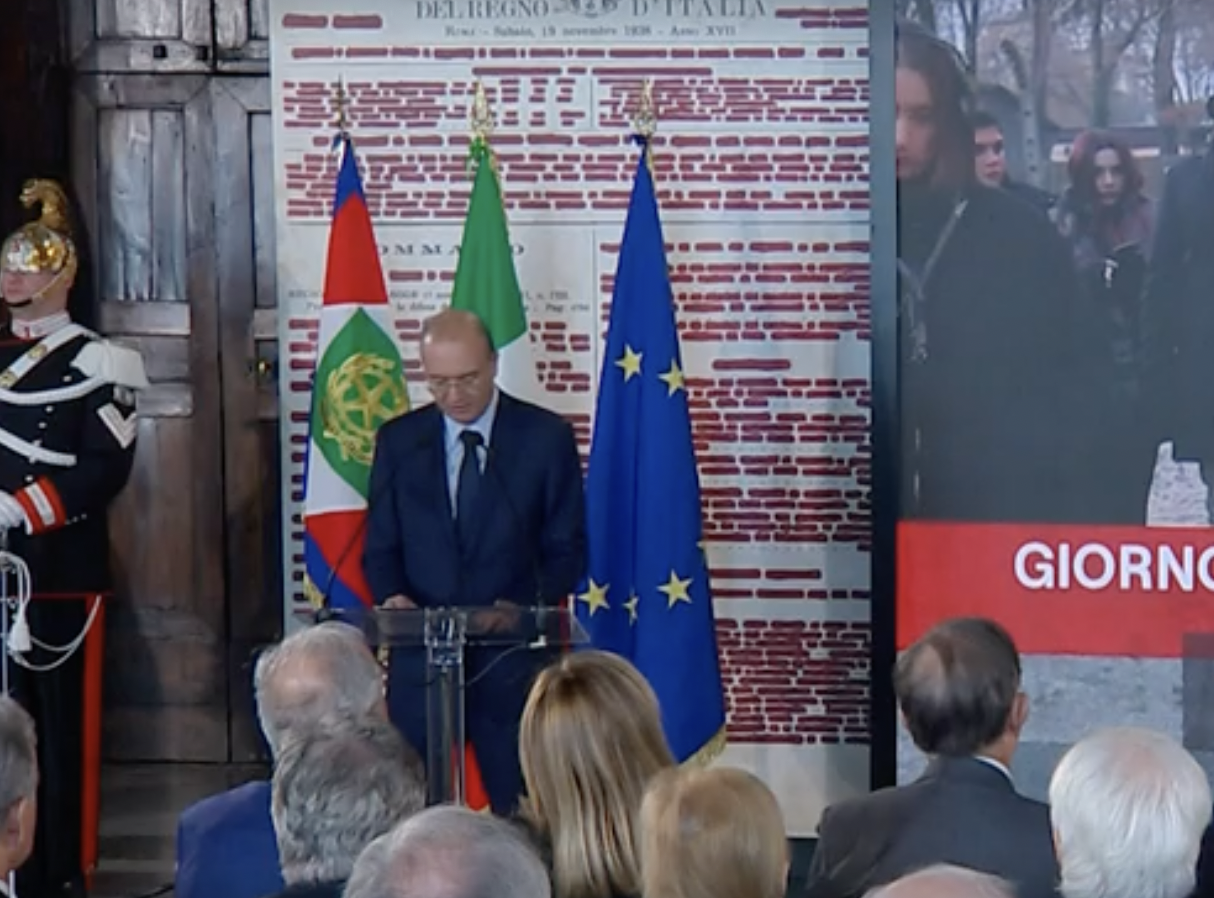 L’intervento del ministro Valditara <br> “Mai più, un monito perenne”