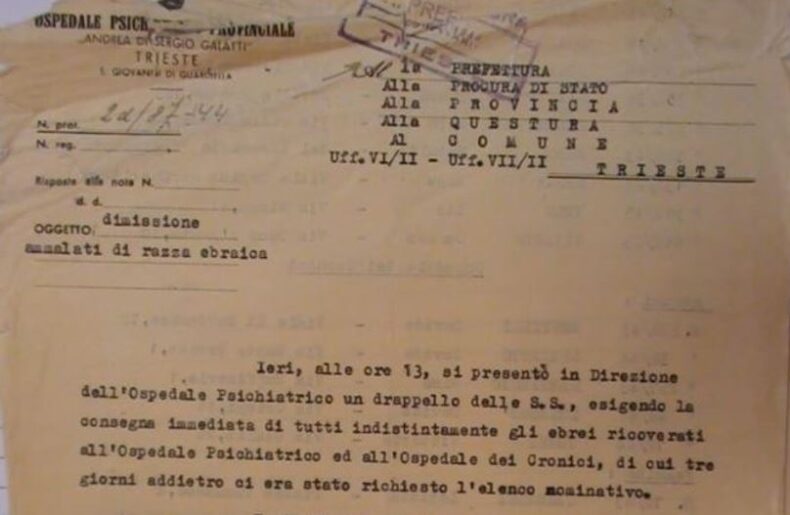 Betrayed oath, the deportation of Jewish patients  from Trieste hospitals during the Nazi occupation