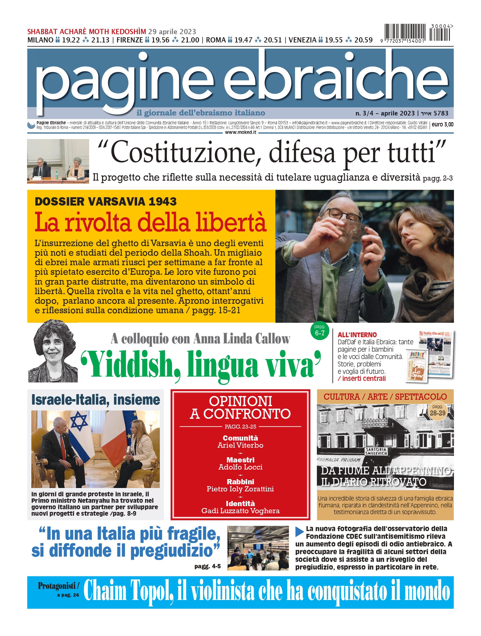 Pagine Ebraiche, il nuovo numero <br> Varsavia 1943, i giorni del coraggio