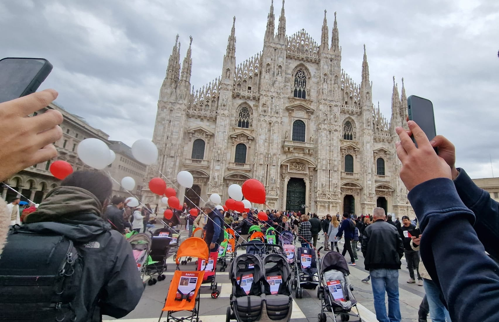 Empty strollers to raise awareness of the children kidnapped by Hamas