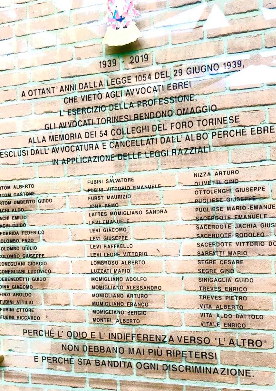 MEMORIA – Da Torino a Palermo <br> gli avvocati ricordano l’infamia antisemita <br> stabilita per legge