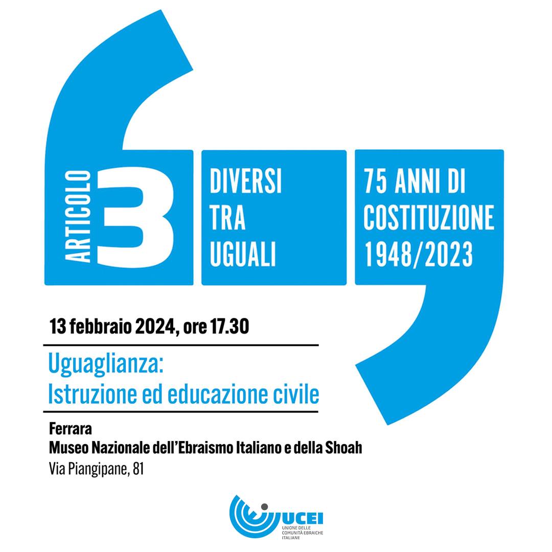 UCEI – Diversi tra uguali: <br> Articolo 3, al Meis si parla di istruzione