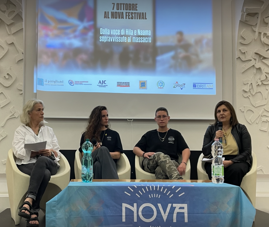 7 OTTOBRE – Hila e Na’ama: Israele e diaspora siano uniti <br> Al Pitigliani, la testimonianza di due sopravvissute al Nova festival