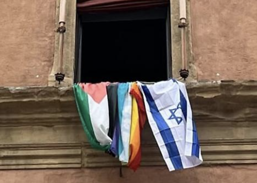 BOLOGNA – Israeli flag also on display