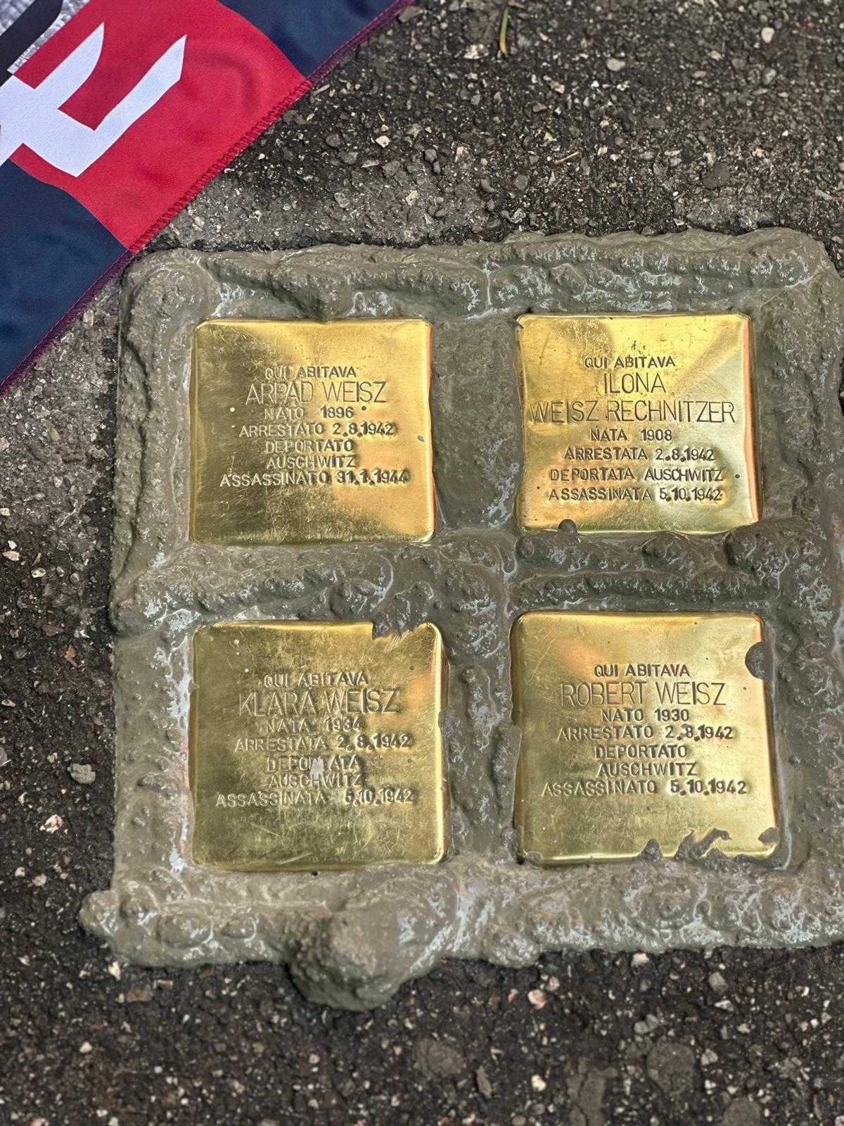 REMEMBRANCE/BOLOGNA – Four Stolpersteine for the Weisz Family