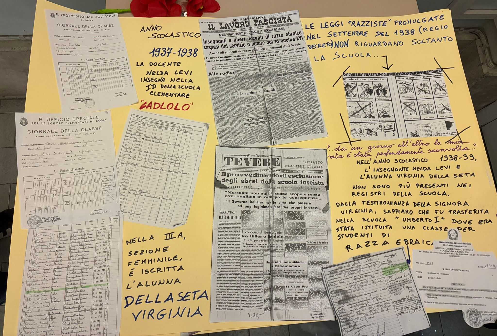 ROMA – Una targa per la memoria, con i ricordi della 96enne Virginia Della Seta
