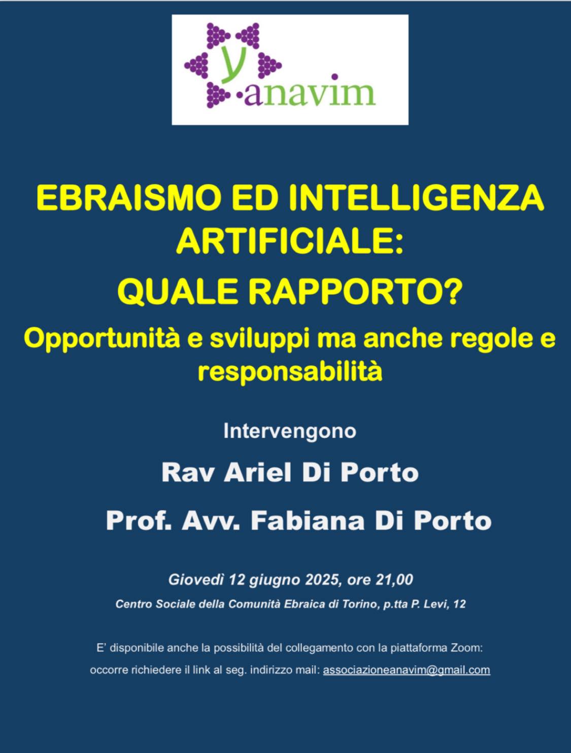 APPUNTAMENTI – A Torino si parla di ebraismo e intelligenza artificiale