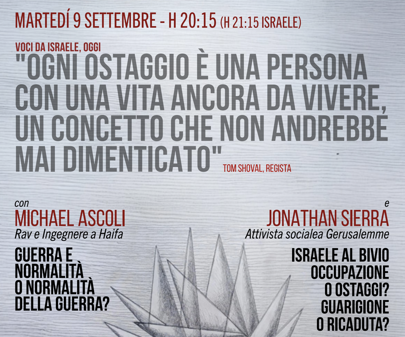 APPUNTAMENTI – Voci da Israele, due Italkim a confronto