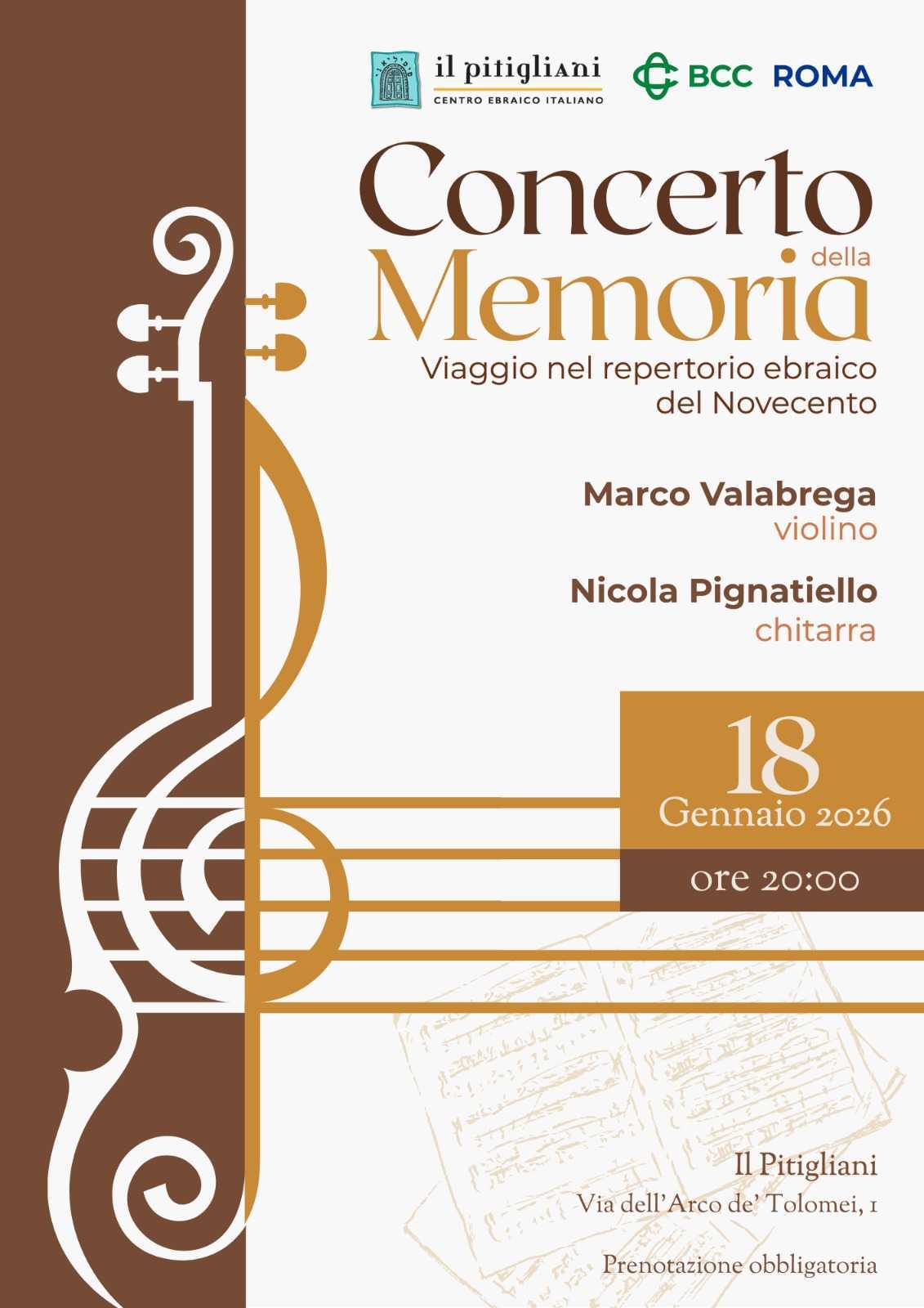 APPUNTAMENTO – Da Gershwin ai canti chassidici, note di Memoria